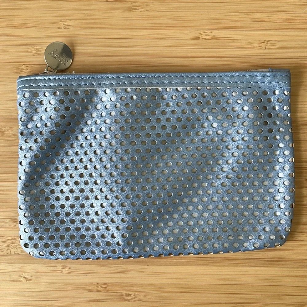 Ipsy Bag - Stylish Silver Perforated Pouch